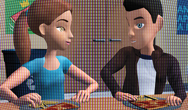 Vicky and Javier animations on screen